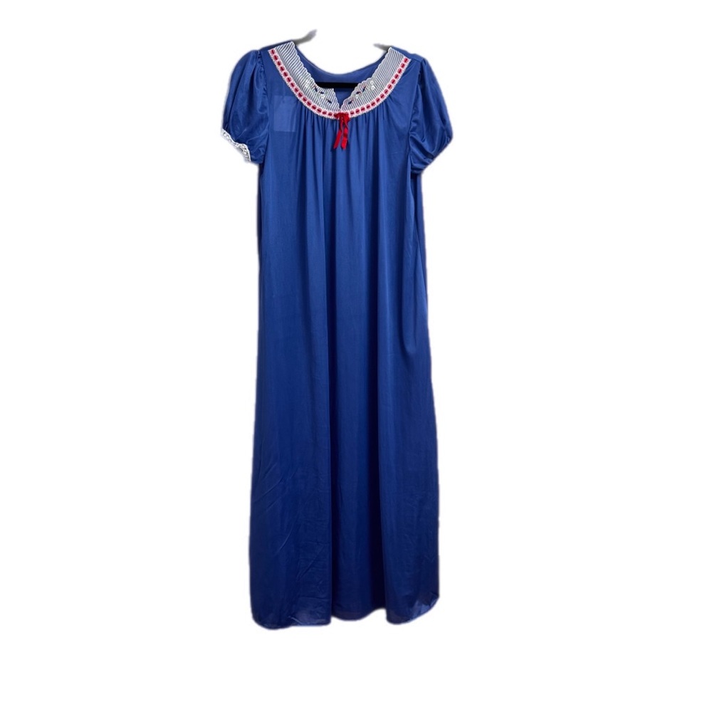 Vintage 70’s Nylon Nightgown Blue and Red